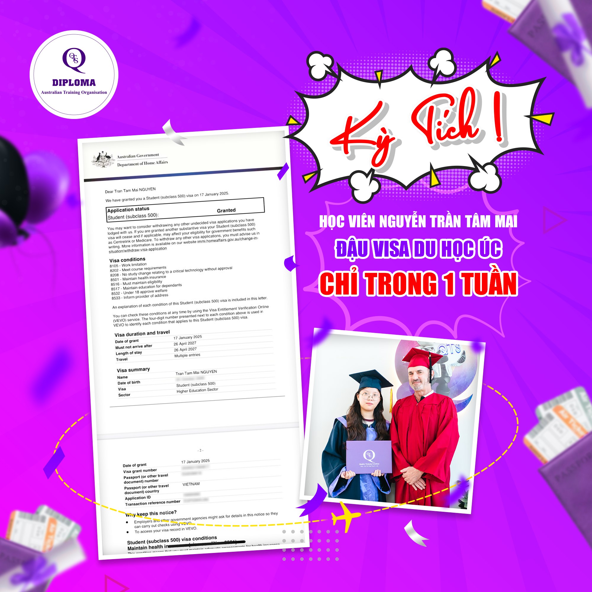 Học viên QTS Diploma - Nguyễn Trần Tâm Mai